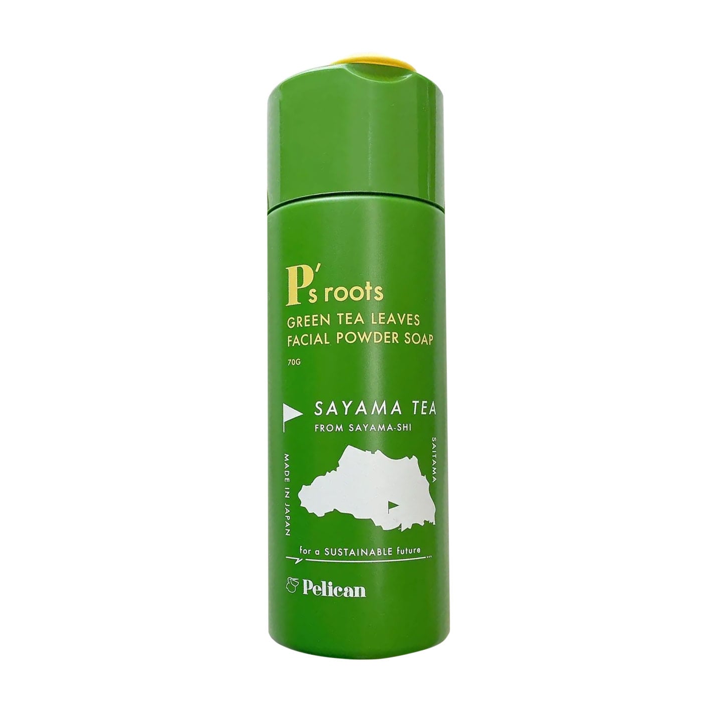 Ензимна пудра для вмивання Pelican Green Tea Facial Powder Soap на основі чайного листя, 70 г